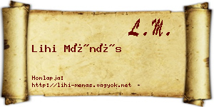Lihi Ménás névjegykártya